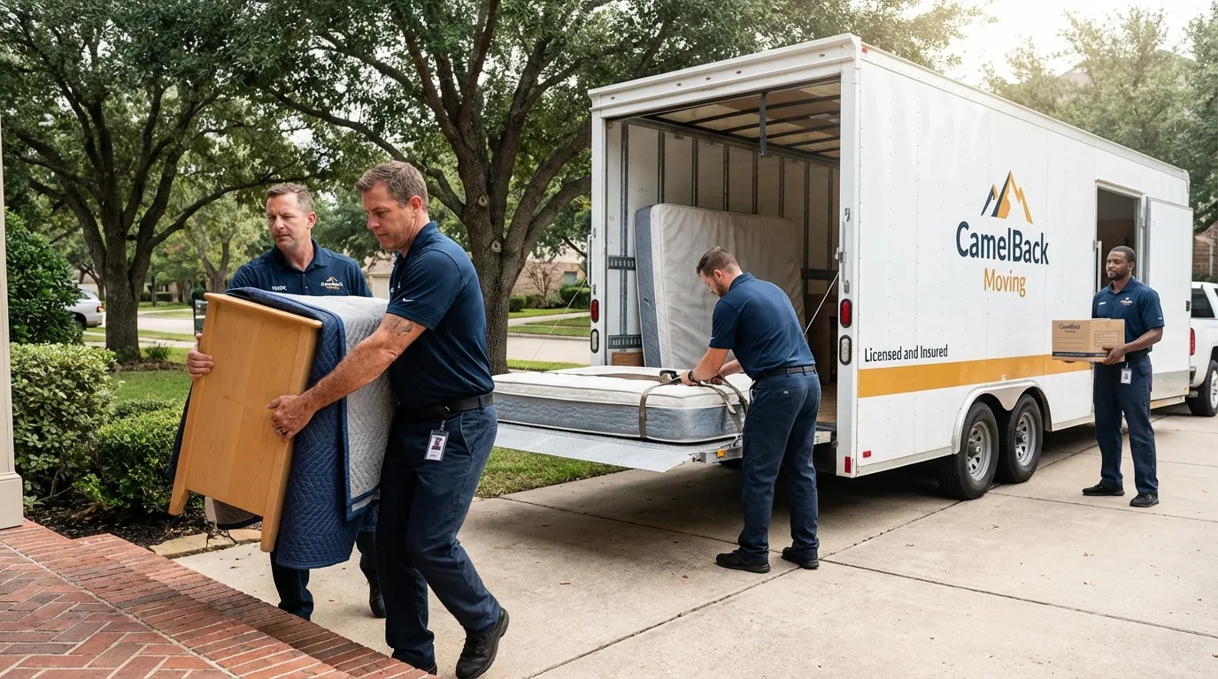 Crew loading residential truck for cross-state move from Hampton, NJ